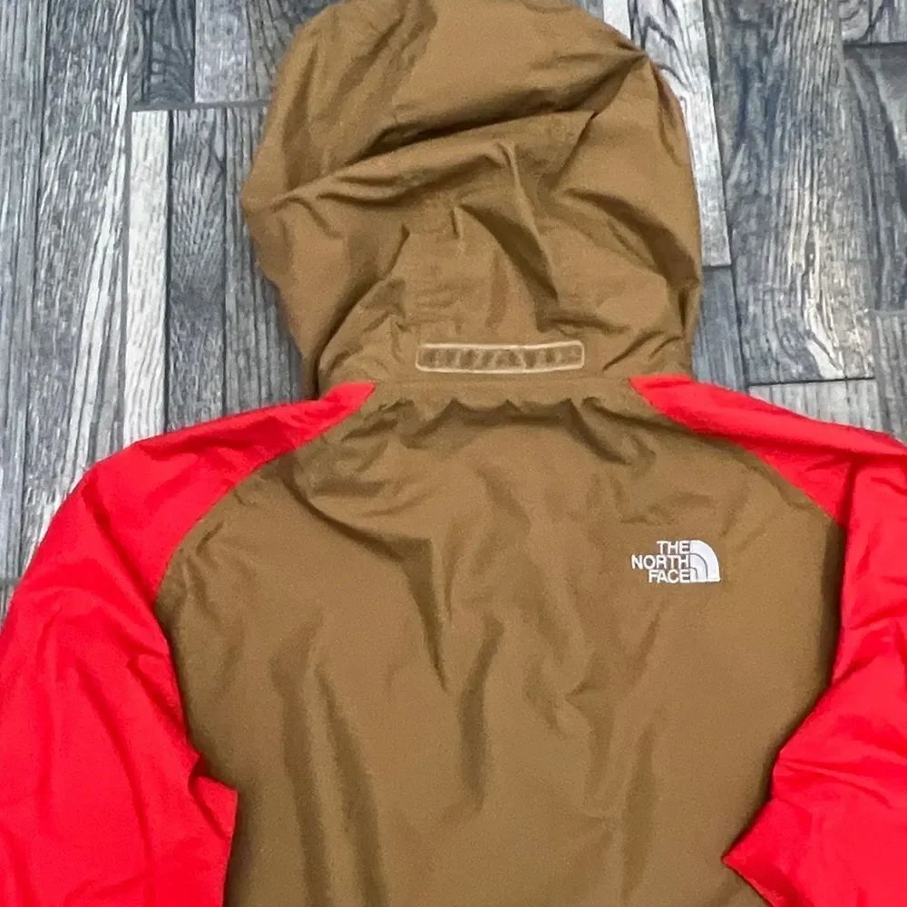 🔥🔥 THE NORTH FACE HyVENT Jacket Hooded Men’s Sz Large - Tan & Reddish‎ Orange